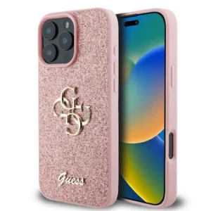 Guess Fixed Glitter Big 4G Case for iPhone 16 Pro - Pinkeng