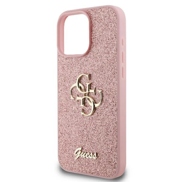 Guess Fixed Glitter Big 4G Case for iPhone 16 Pro - Pinkeng