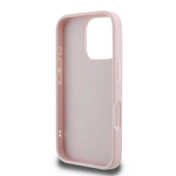 Guess Quilted Metal Logo iPhone 16 Pro Case - Pinkeng
