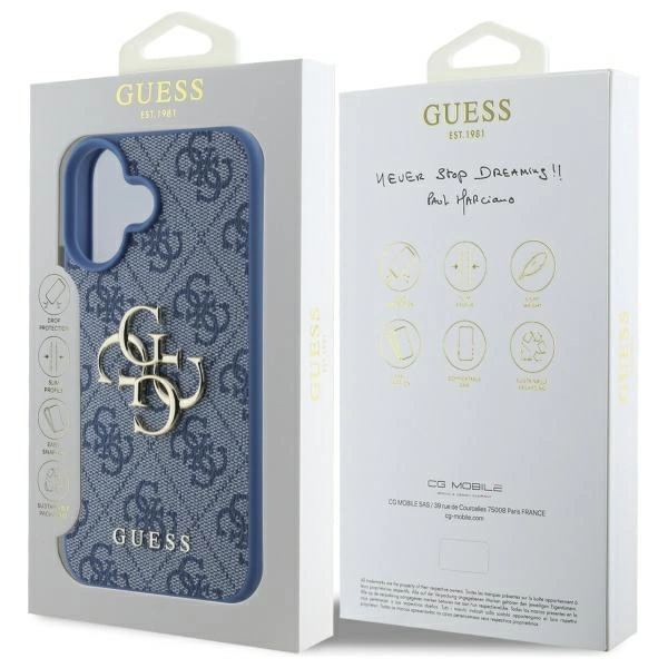 Guess 4G Big Logo iPhone 16 Case - Blueeng