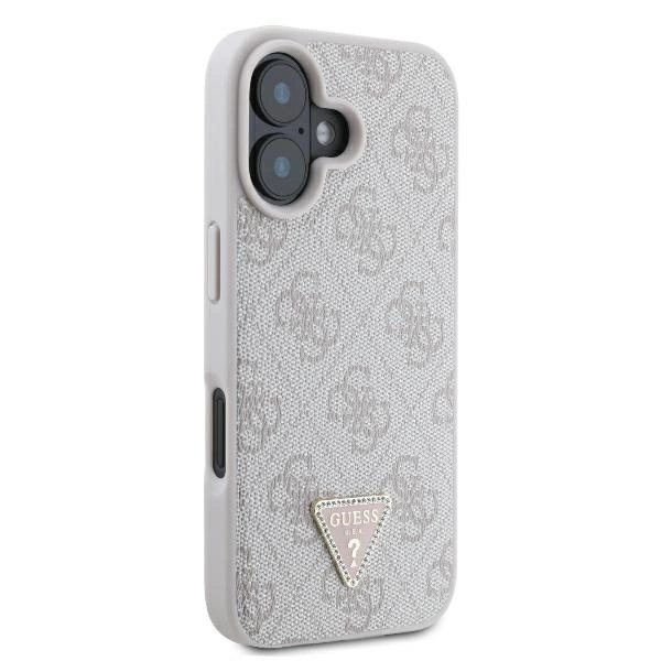 Guess Leather 4G Triangle Strass MagSafe iPhone 16 Case - Pinkeng