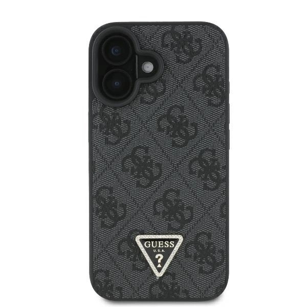 Guess Leather Metal Logo Strass Crossbody Case for iPhone 16 - Blackeng