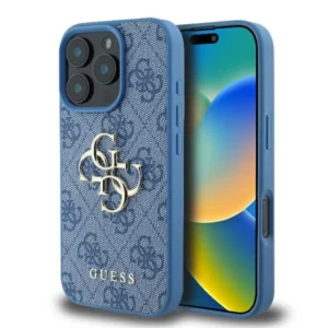 Guess 4G Big Logo iPhone 16 Pro Max Case - Blueeng