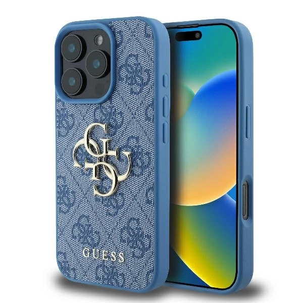 Guess 4G Big Logo iPhone 16 Pro Max Case - Blueeng