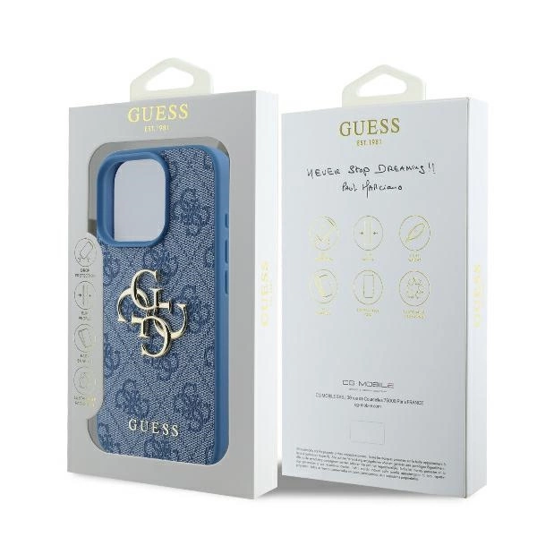 Guess 4G Big Logo iPhone 16 Pro Max Case - Blueeng