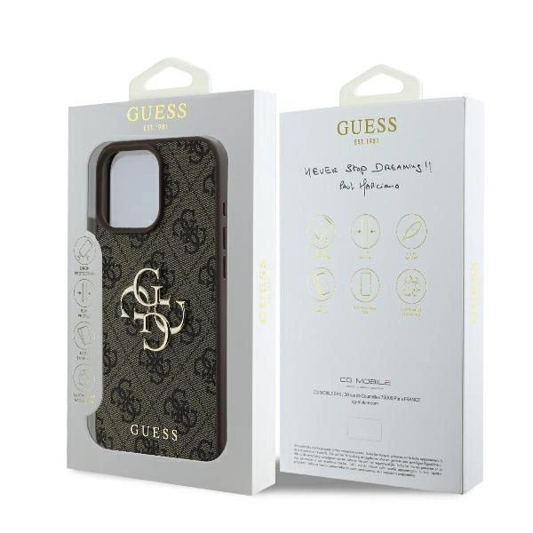 Guess 4G Big Logo iPhone 16 Pro Max Case - Browneng