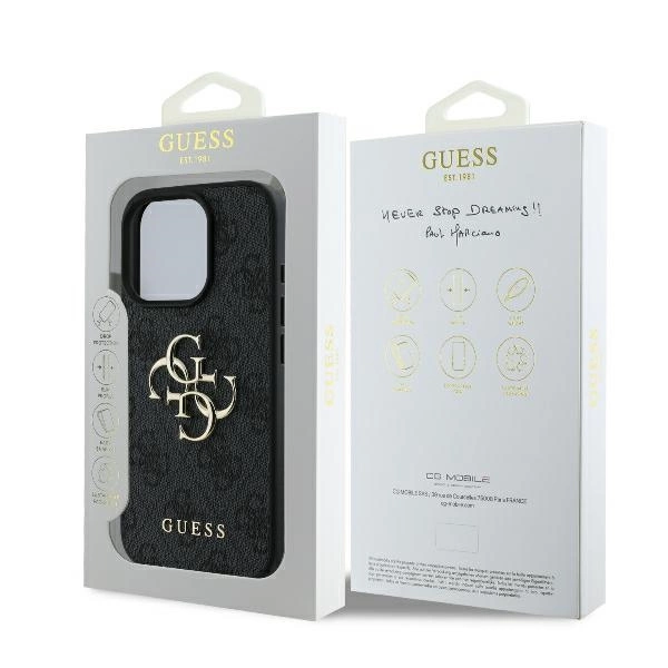 Guess 4G Big Logo iPhone 16 Pro Max Case - Blackeng
