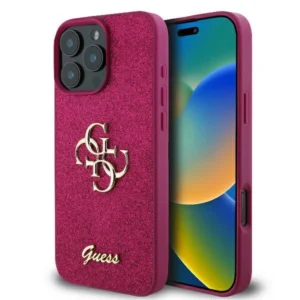 Guess Fixed Glitter Big 4G case for iPhone 16 Pro Max - purpleeng