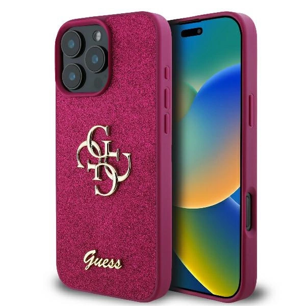 Guess Fixed Glitter Big 4G case for iPhone 16 Pro Max - purpleeng