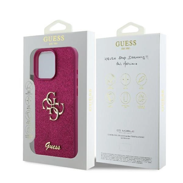 Guess Fixed Glitter Big 4G case for iPhone 16 Pro Max - purpleeng