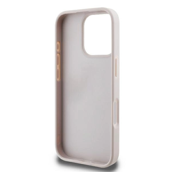Guess Leather 4G Triangle Strass MagSafe Case for iPhone 16 Pro Max - Pinkeng