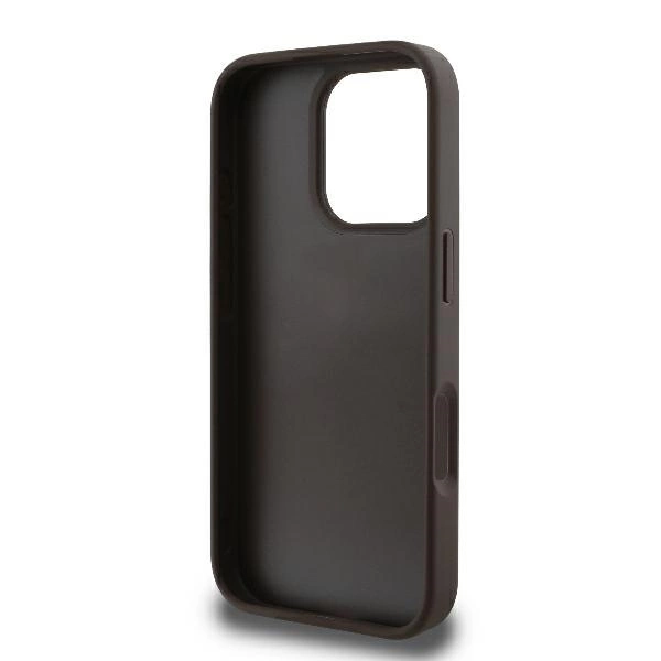 Guess Leather 4G Triangle Strass MagSafe Case for iPhone 16 Pro Max - Browneng