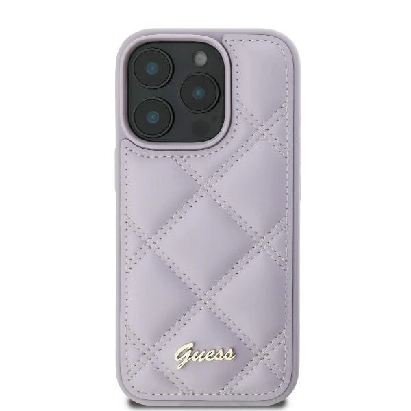 Guess Quilted Metal Logo case for iPhone 16 Pro Max - light purpleeng
