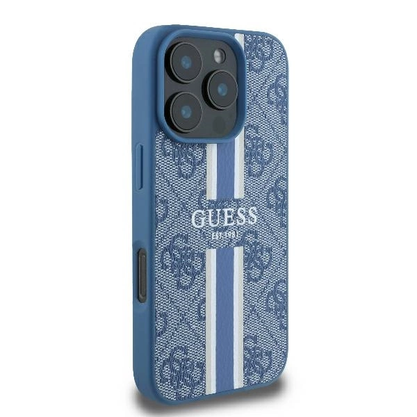 Guess 4G Printed Stripes MagSafe case for iPhone 16 Pro - blueeng