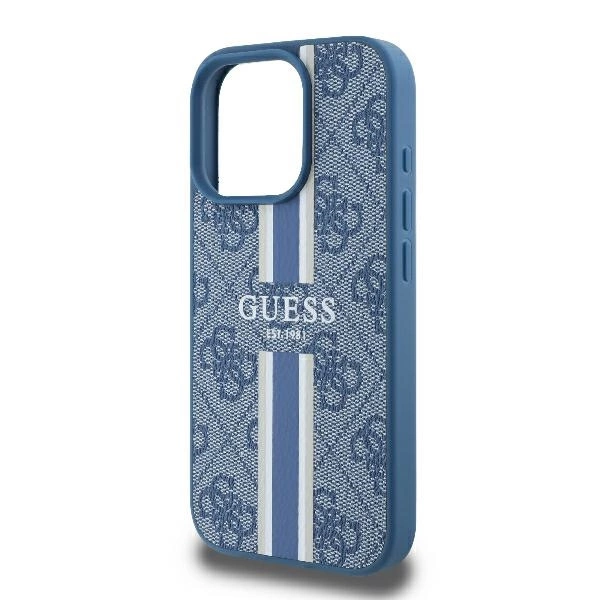 Guess 4G Printed Stripes MagSafe case for iPhone 16 Pro - blueeng