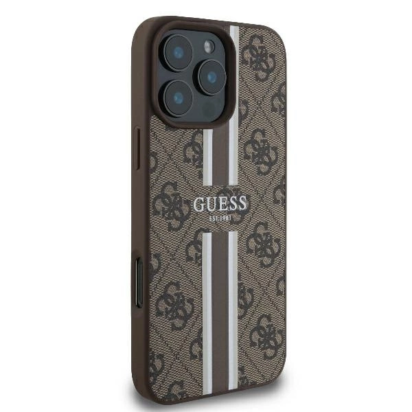 Guess 4G Printed Stripes MagSafe iPhone 16 Pro Case - Browneng
