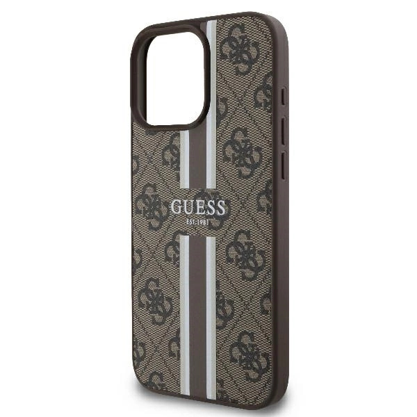 Guess 4G Printed Stripes MagSafe iPhone 16 Pro Case - Browneng