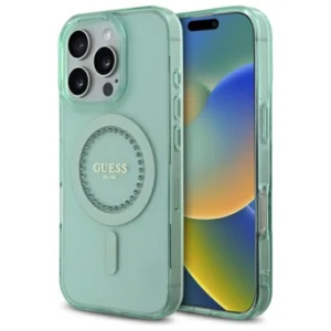 Guess IML Rhinestones MagSafe iPhone 16 Pro Case - Greeneng