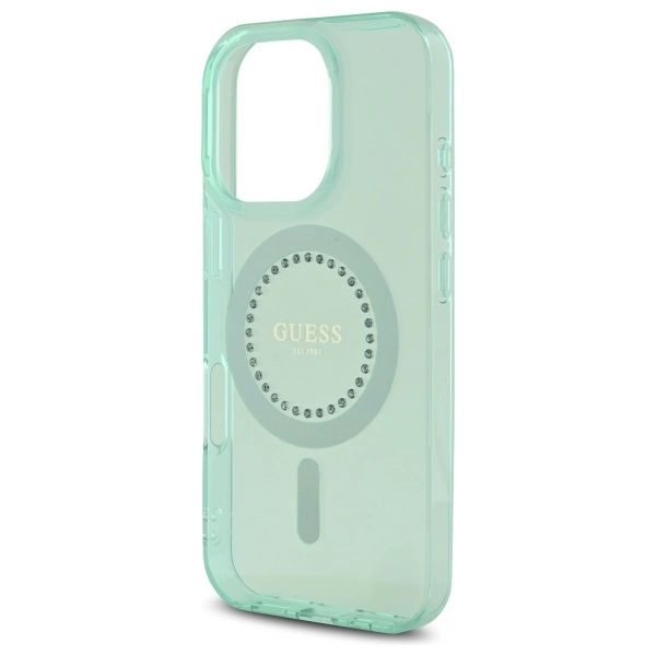 Guess IML Rhinestones MagSafe iPhone 16 Pro Case - Greeneng