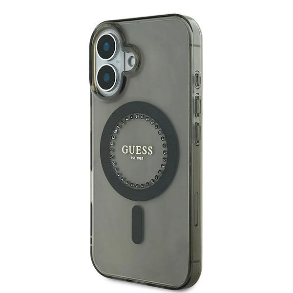 Guess IML Rhinestones MagSafe iPhone 16 Plus Case - Blackeng