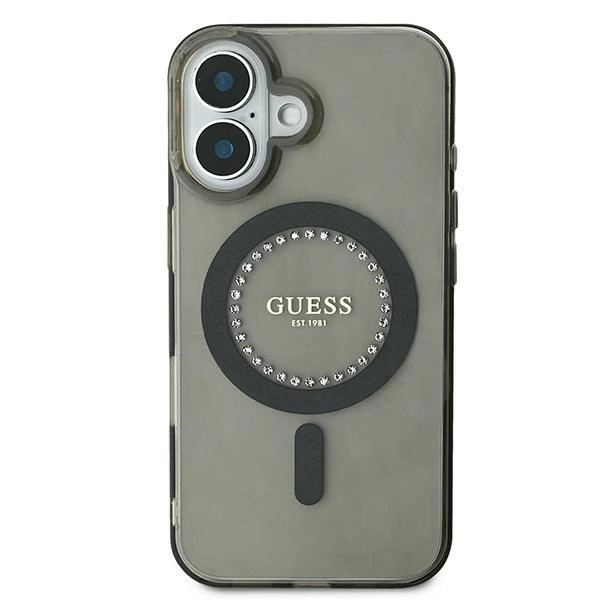 Guess IML Rhinestones MagSafe iPhone 16 Plus Case - Blackeng