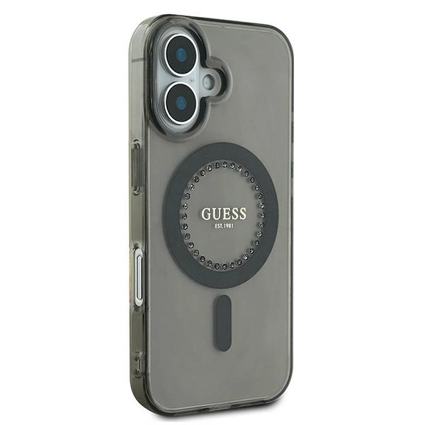 Guess IML Rhinestones MagSafe iPhone 16 Plus Case - Blackeng