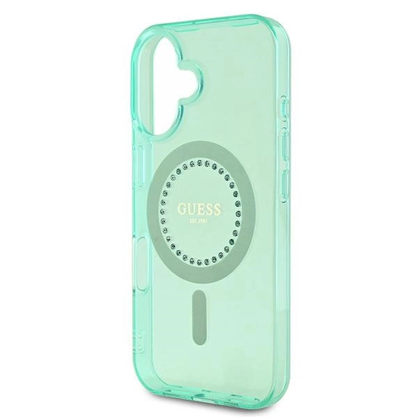 Guess IML Rhinestones MagSafe iPhone 16 Plus Case - Greeneng