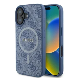 Guess 4G Ring Classic Logo MagSafe case for iPhone 16 - blueeng
