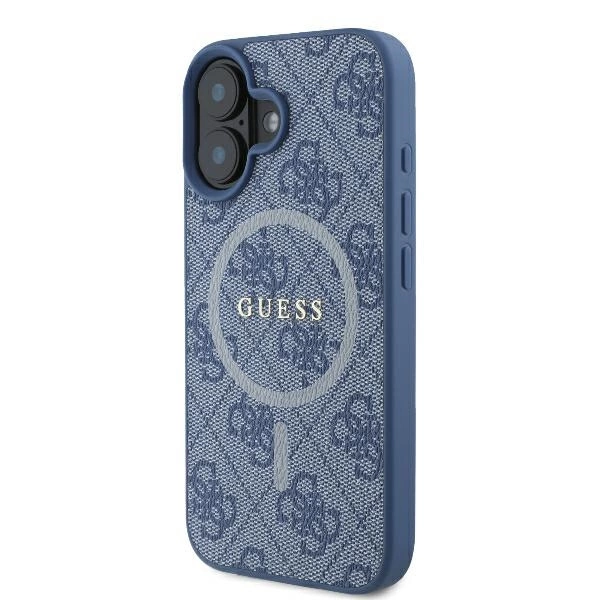 Guess 4G Ring Classic Logo MagSafe case for iPhone 16 - blueeng