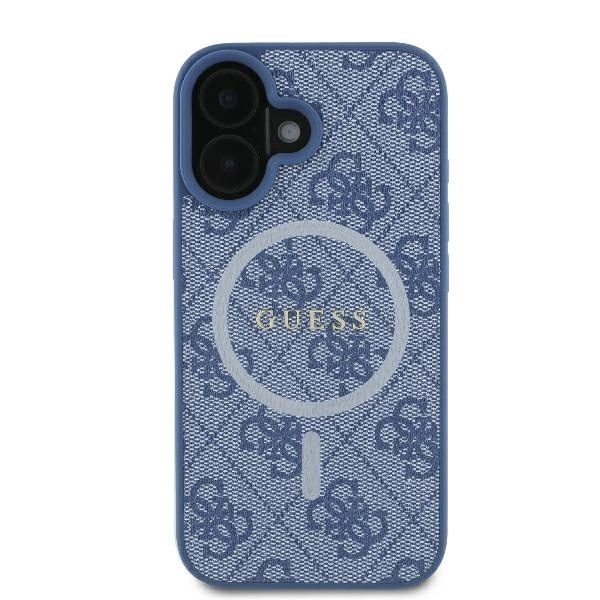 Guess 4G Ring Classic Logo MagSafe case for iPhone 16 - blueeng