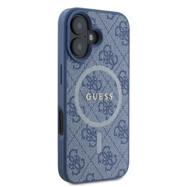 Guess 4G Ring Classic Logo MagSafe case for iPhone 16 - blueeng
