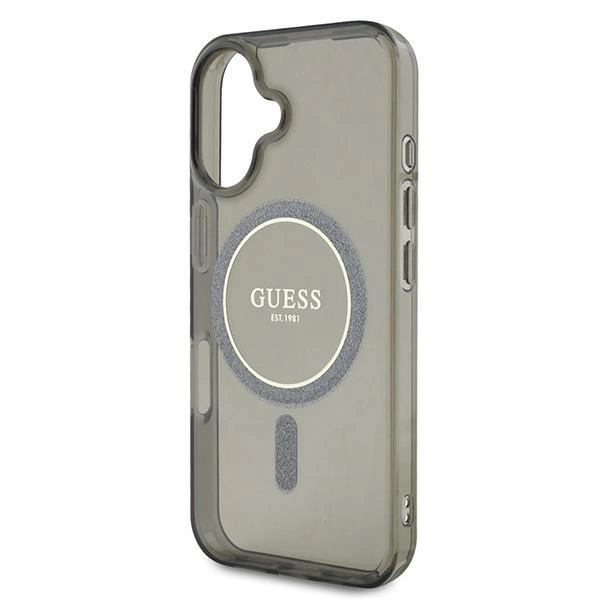 Guess IML Glitter Circle MagSafe case for iPhone 16 - blackeng