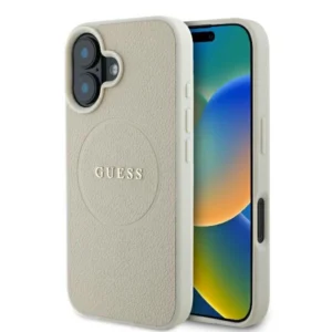 Guess Grained Ring MagSafe case for iPhone 16 - beigeeng