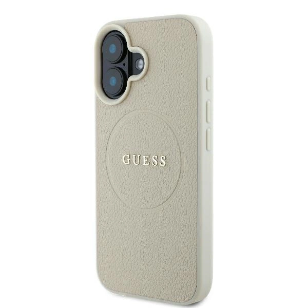 Guess Grained Ring MagSafe case for iPhone 16 - beigeeng