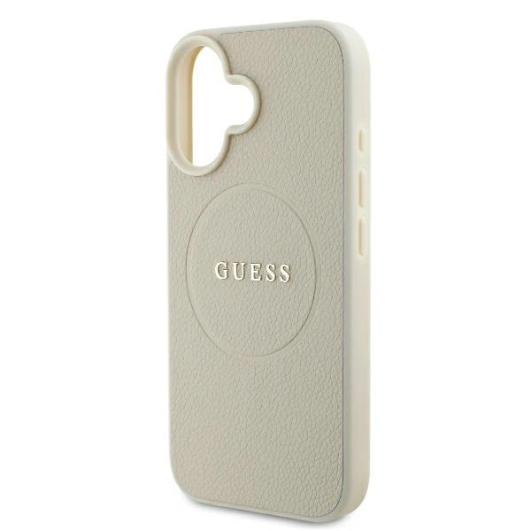 Guess Grained Ring MagSafe case for iPhone 16 - beigeeng