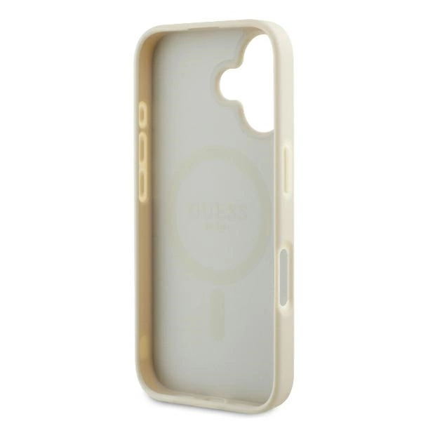Guess Grained Ring MagSafe case for iPhone 16 - beigeeng