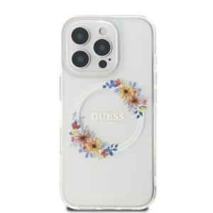 Guess IML Flowers Wreath MagSafe iPhone 16 Pro Max Case - Cleareng