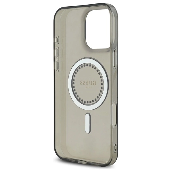 Guess IML Rhinestones MagSafe Case for iPhone 16 Pro Max - Blackeng