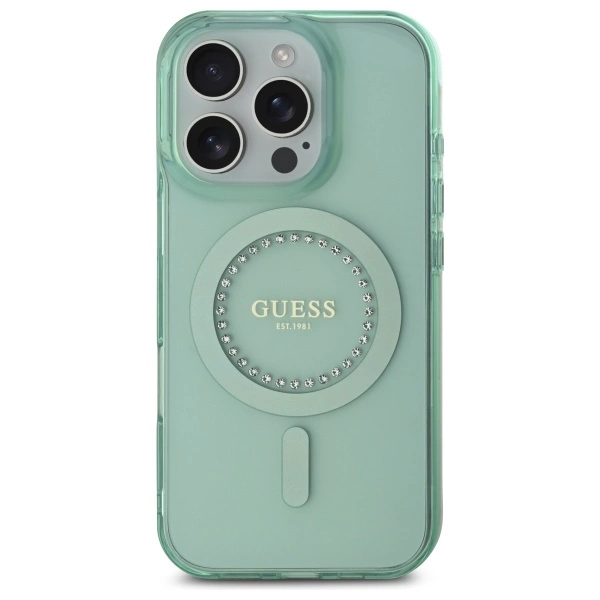 Guess IML Rhinestones MagSafe iPhone 16 Pro Max Case - Greeneng