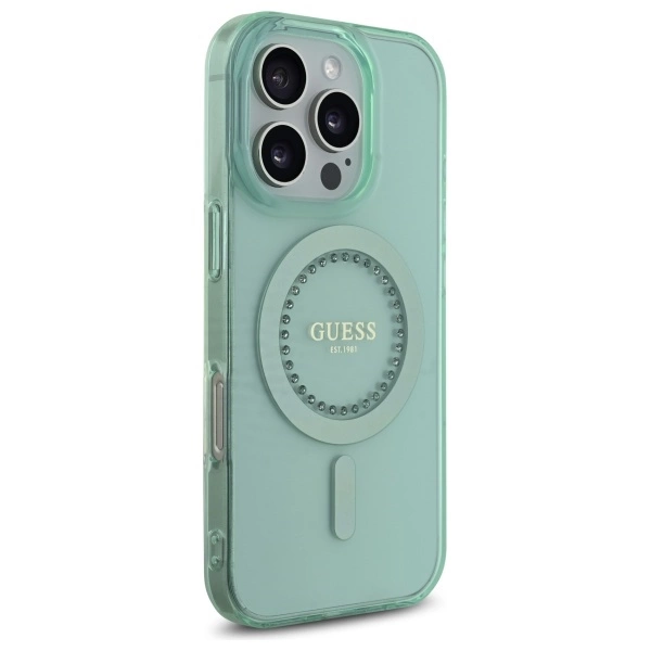 Guess IML Rhinestones MagSafe iPhone 16 Pro Max Case - Greeneng