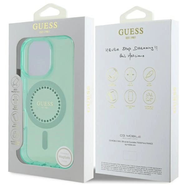 Guess IML Rhinestones MagSafe iPhone 16 Pro Max Case - Greeneng