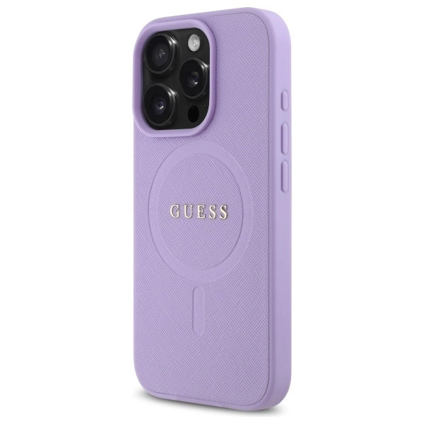 Guess Saffiano MagSafe iPhone 16 Pro Max Case - Purpleeng