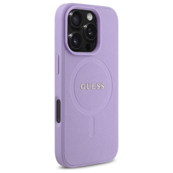 Guess Saffiano MagSafe iPhone 16 Pro Max Case - Purpleeng
