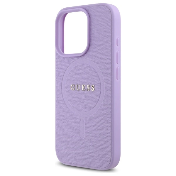 Guess Saffiano MagSafe iPhone 16 Pro Max Case - Purpleeng