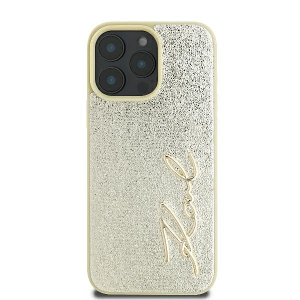 Karl Lagerfeld Metal Signature iPhone 16 Pro Case - Goldeng