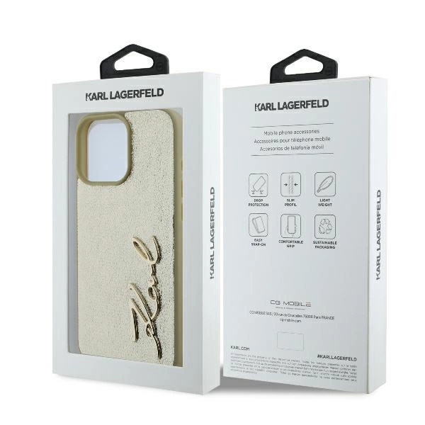 Karl Lagerfeld Metal Signature iPhone 16 Pro Case - Goldeng