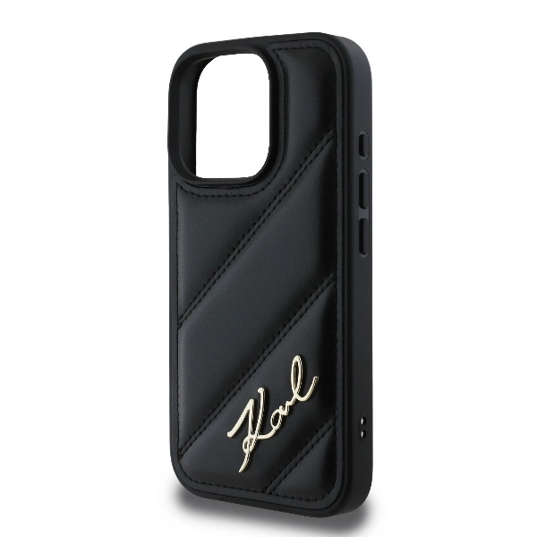 Karl Lagerfeld Quilted Signature iPhone 16 Pro Max Case - Blackeng