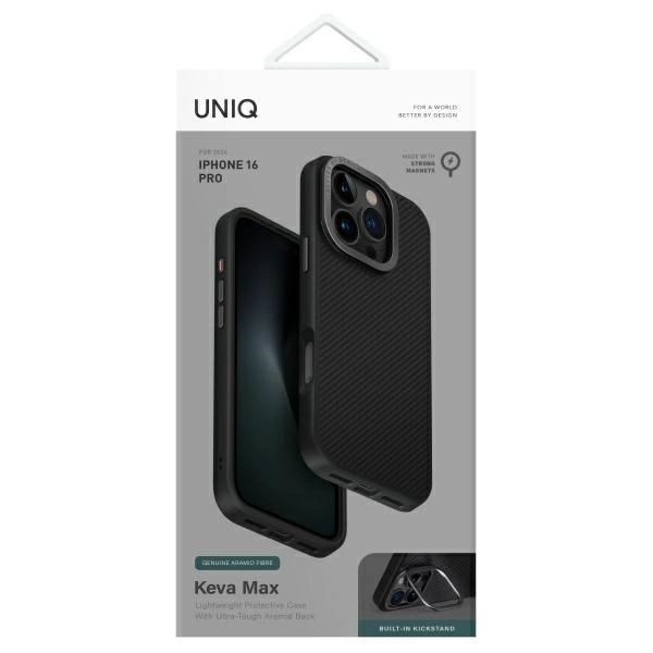 Uniq Keva Max Magclick Charging Case for iPhone 16 Pro - Blackeng