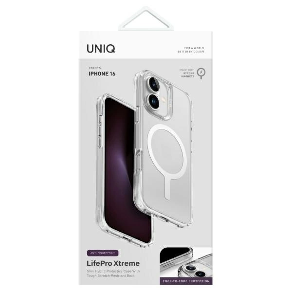 Uniq LifePro Xtreme Magclick Charging Case for iPhone 16 - Cleareng