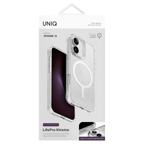 Uniq LifePro Xtreme Magclick Charging Case for iPhone 16 - Cleareng